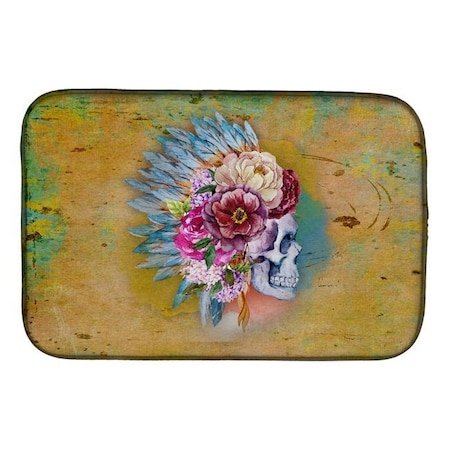 Carolines Treasures BB5129DDM Day of the Dead Flowers Skull Dish Drying Mat BB5129DDM